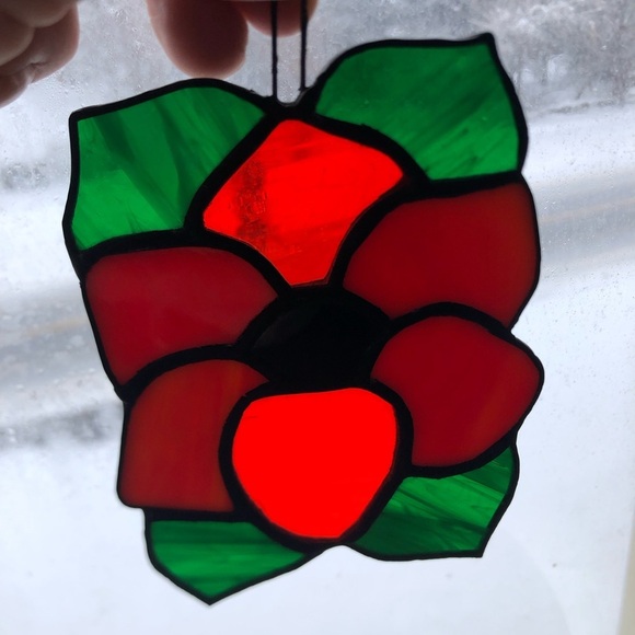Vibrant Stained Glass Flower Suncatcher - Picture 9 of 11